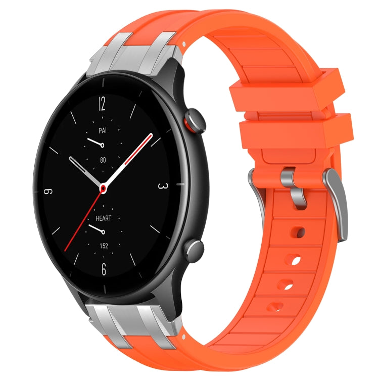 For Amazfit Watch GTR 2e 22mm Quick Release Silver Buckle Royal Silicone Watch Band(Orange) - free shipping - PMC TechLife - Order now!