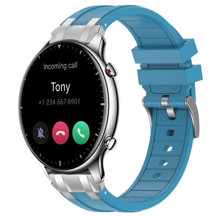 For Amazfit Watch GTR 2 22mm Quick Release Silver Buckle Royal Silicone Watch Band(Sea Blue) - free shipping - PMC TechLife - Order now!
