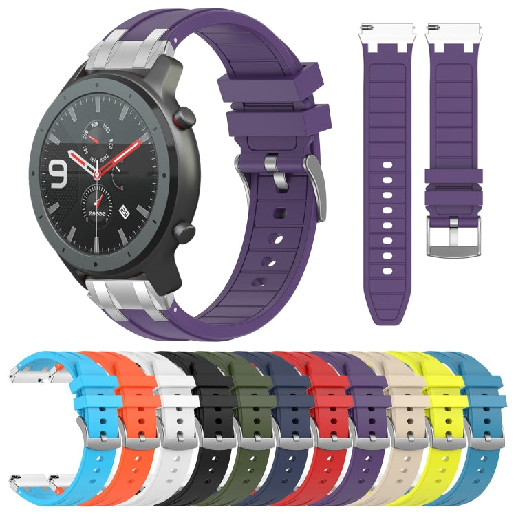 For Amazfit Watch GTR 2e 22mm Quick Release Silver Buckle Royal Silicone Watch Band(White) - free shipping - PMC TechLife - Order now!