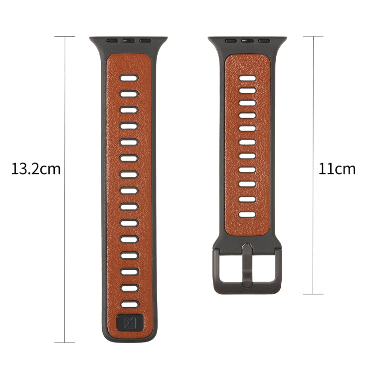 For Apple Watch Ultra 49mm Leather Skin Silicone Watch Band(Green) - Watch Bands by PMC TechLife | Online Shopping South Africa | PMC TechLife | Buy Now Pay Later Mobicred