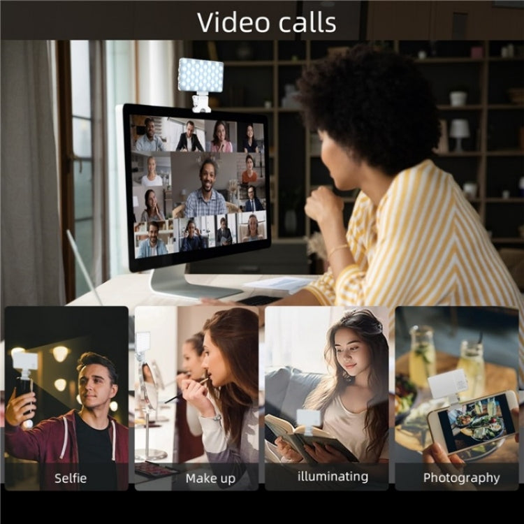 V12A Phone Laptop Video Conference Fill Lamp Portable Selfie Live Streaming LED Fill Light(Purple) - Selfie Light by PMC TechLife | Online Shopping South Africa | PMC TechLife | Buy Now Pay Later Mobicred