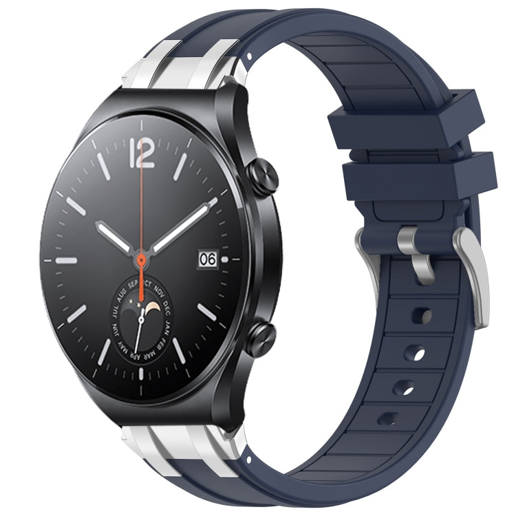 For Xiaomi Watch S1 22mm Quick Release Silver Buckle Royal Silicone Watch Band(Navy Blue) - free shipping - PMC TechLife - Order now!
