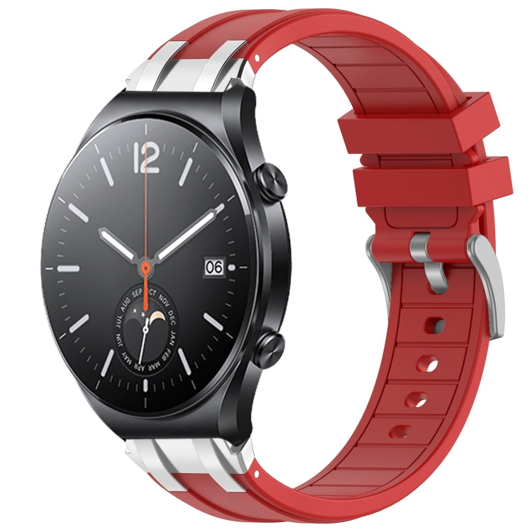 For Xiaomi Watch S1 22mm Quick Release Silver Buckle Royal Silicone Watch Band(Red) - free shipping - PMC TechLife - Order now!