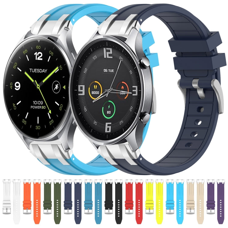 For Xiaomi Watch S1 Pro 22mm Quick Release Silver Buckle Royal Silicone Watch Band(White) - free shipping - PMC TechLife - Order now!