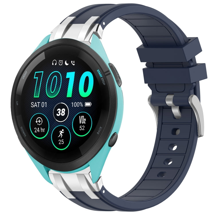 For Garmin Forerunner 265 22mm Quick Release Silver Buckle Royal Silicone Watch Band(Navy Blue) - free shipping - PMC TechLife - Order now!