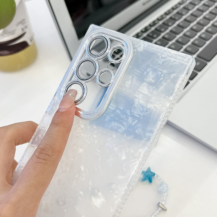 For Samsung Galaxy S25 Ultra 5G Plating Glitter Texture Chain Wristband TPU Phone Case with Lens Film(Pink Tinfoil Texture) - Galaxy S25 Ultra 5G Cases by PMC Jewellery | Online Shopping South Africa | PMC Jewellery | Buy Now Pay Later Mobicred