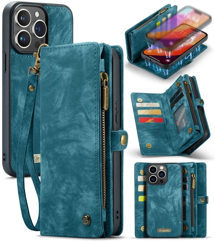 For iPhone 16 Pro CaseMe 008 Detachable Multifunctional Leather Phone Case(Blue) - free shipping - PMC TechLife - Order now!