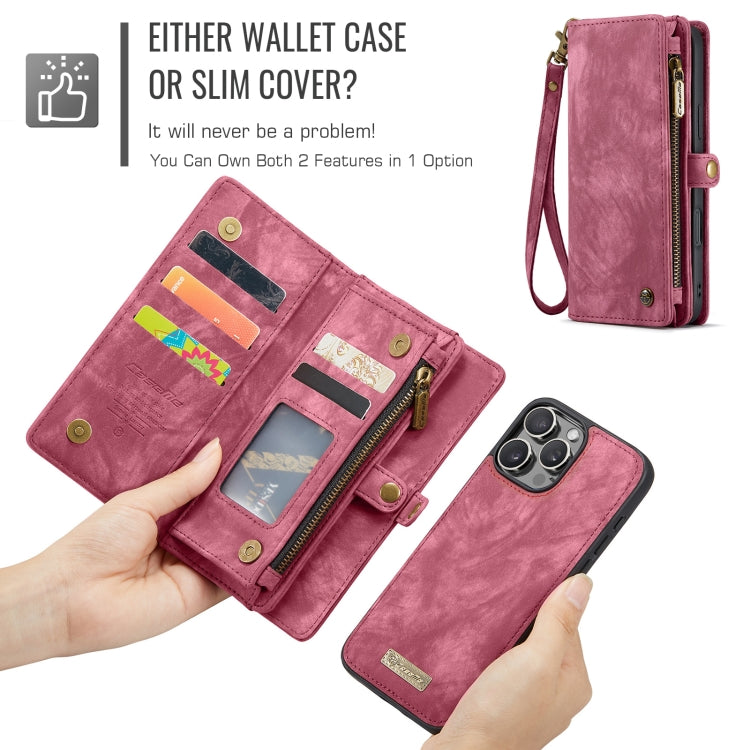 For iPhone 16 Pro CaseMe 008 Detachable Multifunctional Leather Phone Case(Red) - iPhone 16 Pro Cases by CaseMe | Online Shopping South Africa | PMC TechLife | Buy Now Pay Later Mobicred