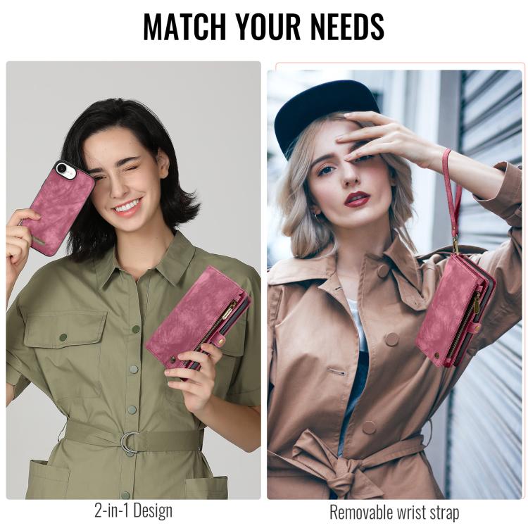 For iPhone 16e CaseMe 008 Detachable Multifunctional Leather Phone Case(Red) - free shipping - PMC TechLife - Order now!