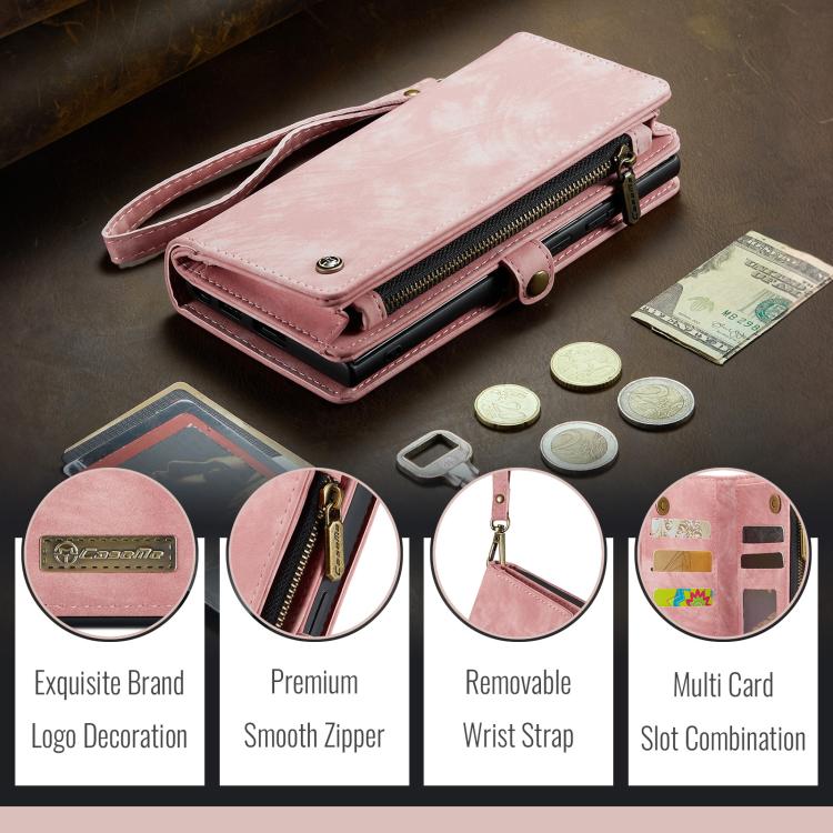 For iPhone 16e CaseMe 008 Detachable Multifunctional Leather Phone Case(Pink) - iPhone 16e Cases by CaseMe | Online Shopping South Africa | PMC TechLife | Buy Now Pay Later Mobicred