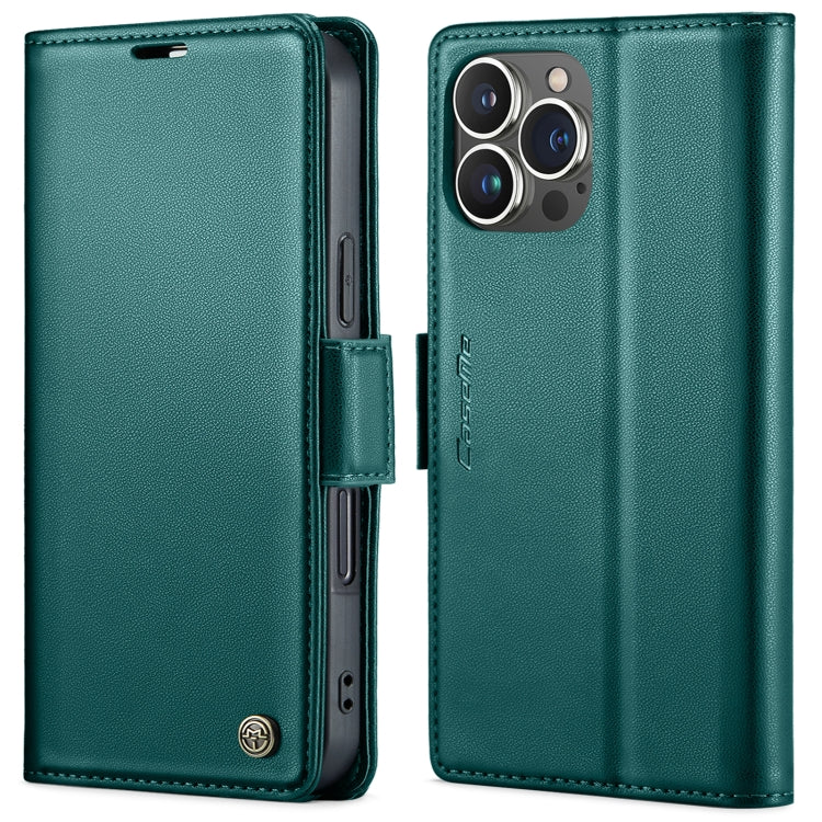 For iPhone 16 Pro CaseMe 023 Butterfly Buckle Litchi Texture RFID Anti-theft Leather Phone Case(Green) - free shipping - PMC TechLife - Order now!
