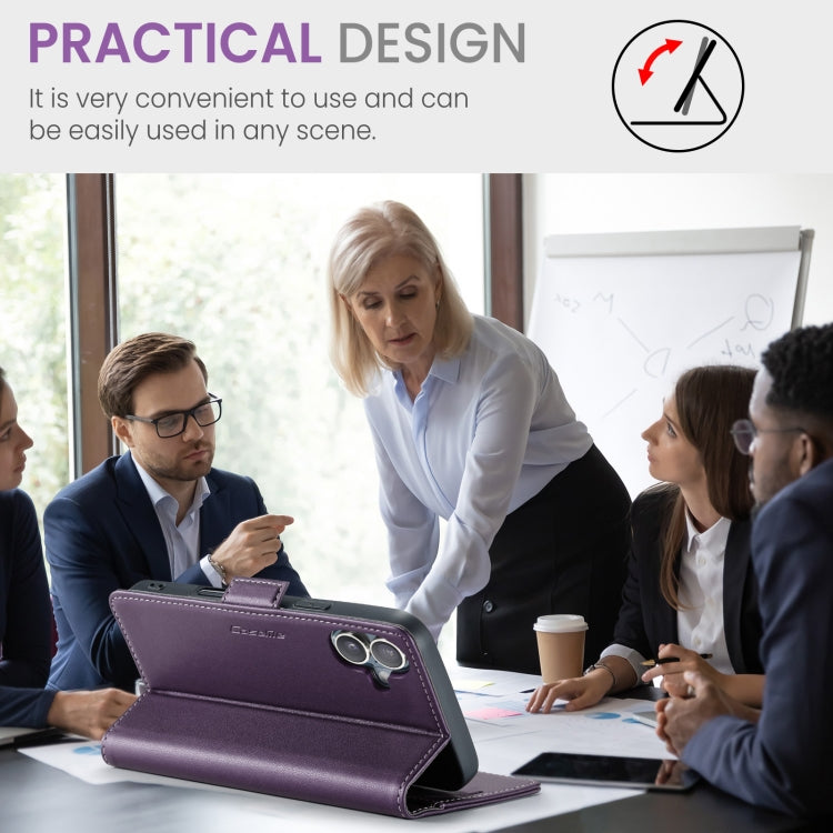 For iPhone 16 CaseMe 023 Butterfly Buckle Litchi Texture RFID Anti-theft Leather Phone Case(Purple) - free shipping - PMC Jewellery - Order now!