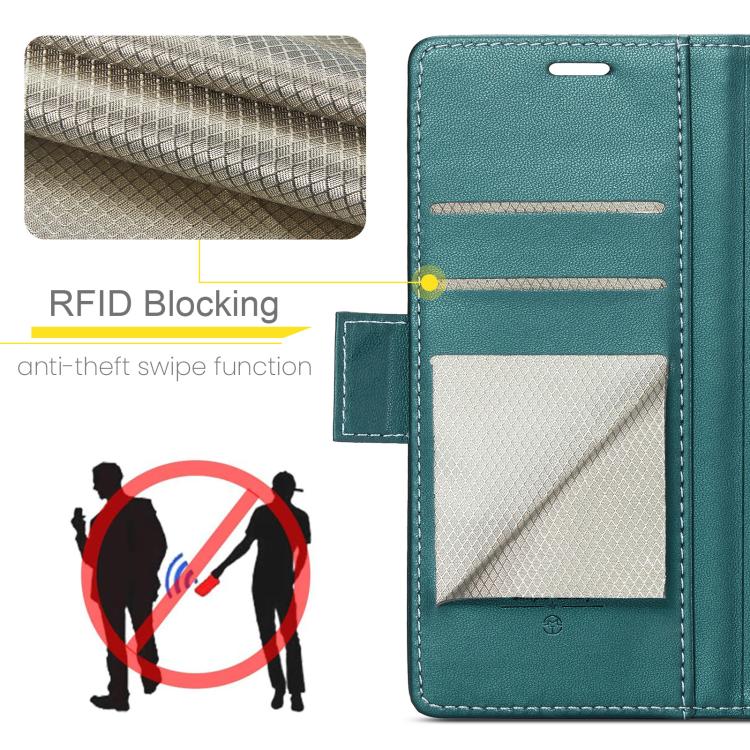 For iPhone 16e CaseMe 023 Butterfly Buckle Litchi Texture RFID Anti-theft Leather Phone Case(Green) - iPhone 16e Cases by CaseMe | Online Shopping South Africa | PMC TechLife | Buy Now Pay Later Mobicred