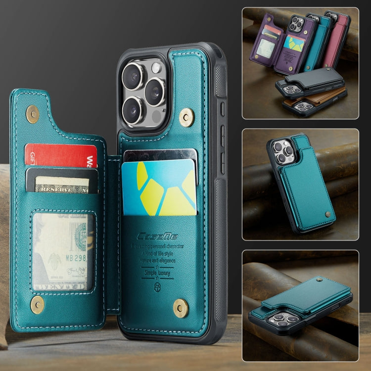 For iPhone 16 Pro CaseMe C22 Card Slots Holder RFID Anti-theft Phone Case(Green) - free shipping - PMC Jewellery - Order now!