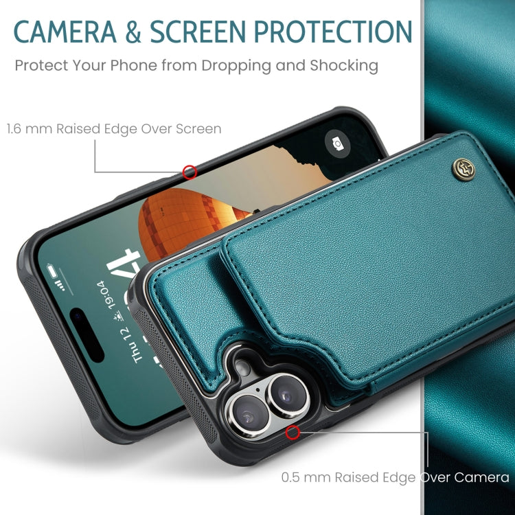 For iPhone 16 CaseMe C22 Card Slots Holder RFID Anti-theft Phone Case(Green) - free shipping - PMC Jewellery - Order now!
