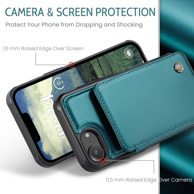 For iPhone 16e CaseMe C22 Card Slots Holder RFID Anti-theft Phone Case(Green) - free shipping - PMc TechLife - Order now!