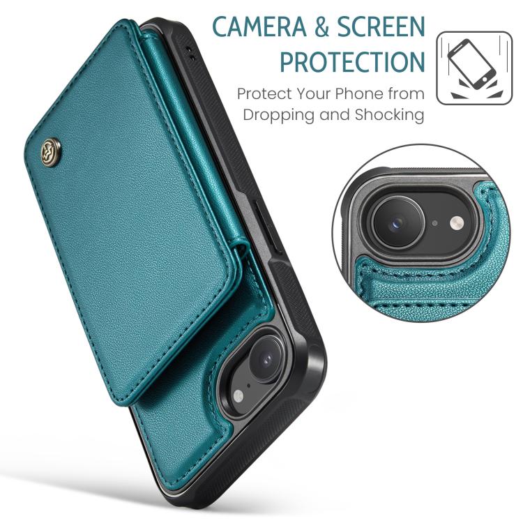 For iPhone 16e CaseMe C22 Card Slots Holder RFID Anti-theft Phone Case(Green) - free shipping - PMc TechLife - Order now!