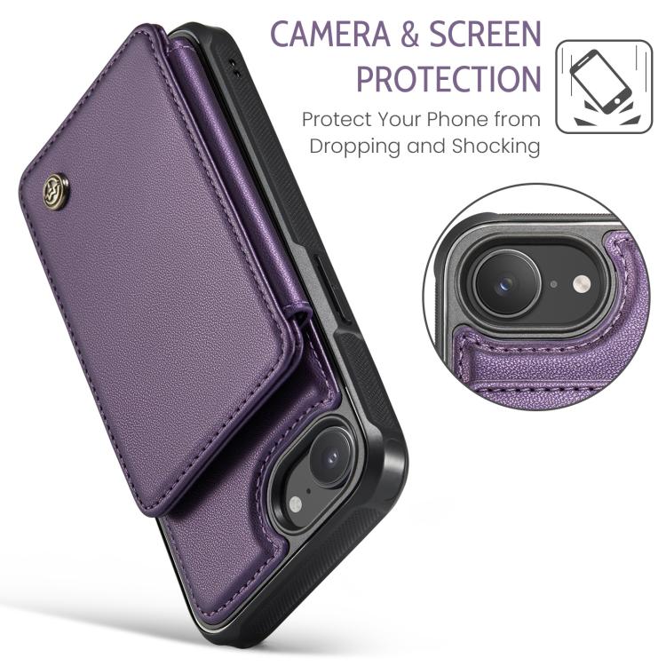 For iPhone 16e CaseMe C22 Card Slots Holder RFID Anti-theft Phone Case(Purple) - free shipping - PMc TechLife - Order now!