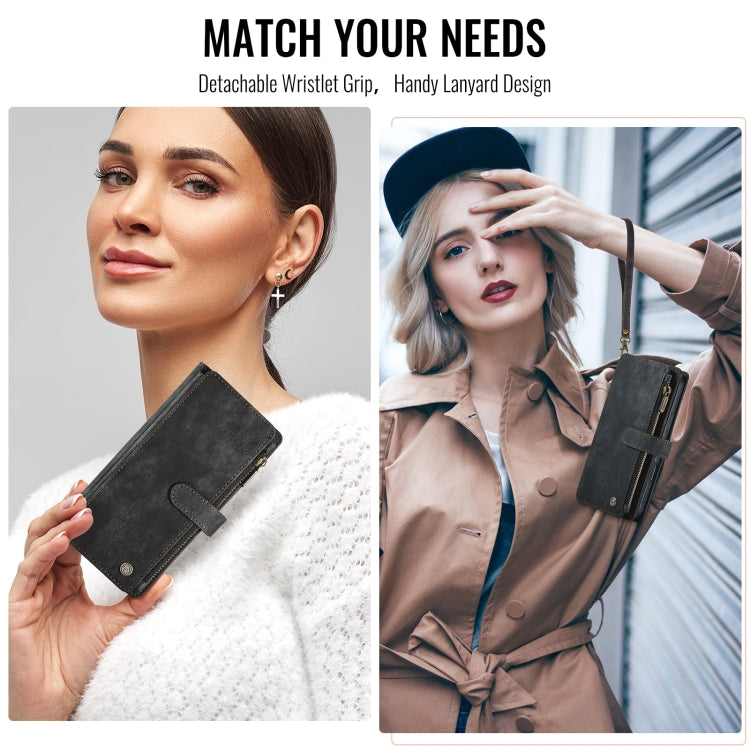 For iPhone 16 Pro Max CaseMe C30 Card Slots Zipper Wallet Leather Phone Case(Black) - free shipping - PMC Jewellery - Order now!