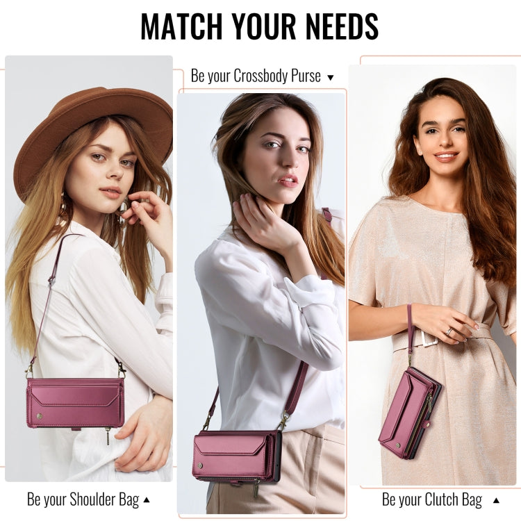 For iPhone 16 Pro CaseMe C36 Card Slots Zipper Wallet RFID Anti-theft Leather Phone Case(Red) - free shipping - PMC Jewellery - Order now!