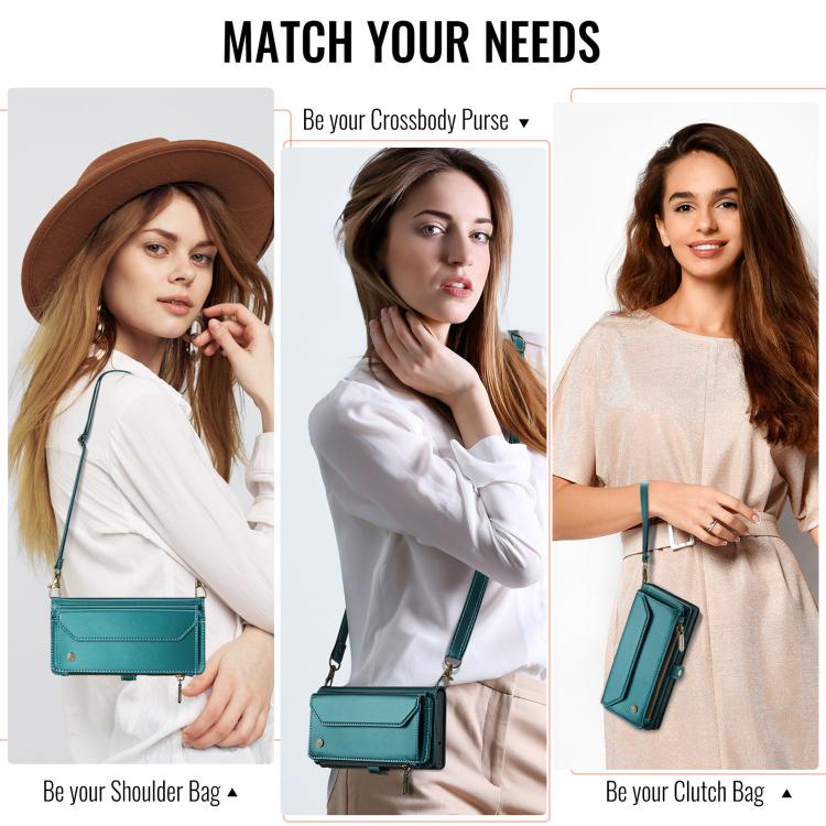 For iPhone 16e CaseMe C36 Card Slots Zipper Wallet RFID Anti-theft Leather Phone Case(Blue) - iPhone 16e Cases by CaseMe | Online Shopping South Africa | PMC TechLife | Buy Now Pay Later Mobicred