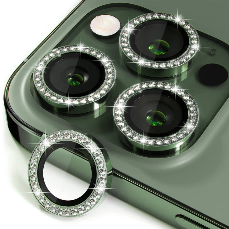 For iPhone 16 Pro / 16 Pro Max ENKAY AR Anti-reflection Individual Diamond Ring Camera Lens Glass Full Film(Deep Green) - free shipping - PMC TechLife - Order now!