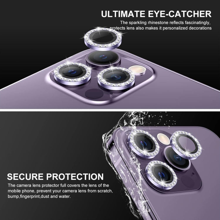 For iPhone 16 Pro / 16 Pro Max ENKAY AR Anti-reflection Individual Diamond Ring Camera Lens Glass Full Film(Pink) - free shipping - PMC Jewellery - Order now!