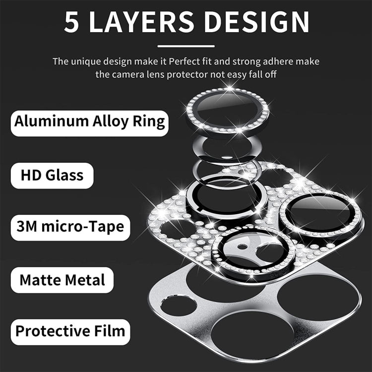 For iPhone 16 / 16 Plus ENKAY Hat-Prince Blink Diamond Camera Lens Aluminium Alloy Tempered Glass Film(Sky Blue) - free shipping - PMC Jewellery - Order now!