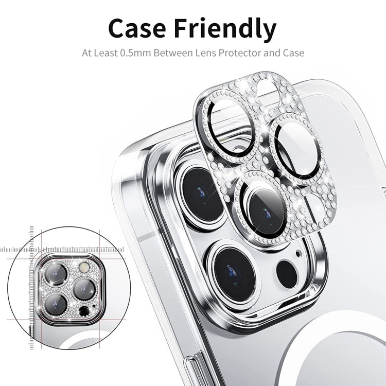 For iPhone 16 / 16 Plus ENKAY Hat-Prince Blink Diamond Camera Lens Aluminium Alloy Tempered Glass Film(Light Purple) - free shipping - PMC Jewellery - Order now!