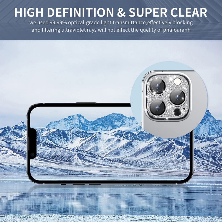 For iPhone 16 / 16 Plus ENKAY Hat-Prince Blink Diamond Camera Lens Aluminium Alloy Tempered Glass Film(Sky Blue) - free shipping - PMC Jewellery - Order now!