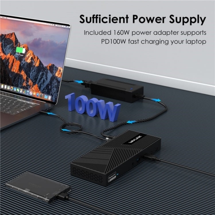WAVLINK UG69PD25 Pro 100W PD Charging Triple 4K Display Laptop Docking Station, Plug:EU Plug - free shipping - PMc TechLife - Order now!