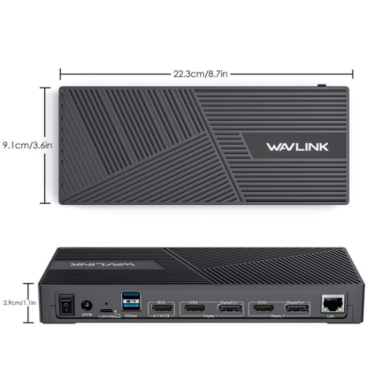 WAVLINK UG69PD25 Pro 100W PD Charging Triple 4K Display Laptop Docking Station, Plug:UK Plug - free shipping - PMc TechLife - Order now!