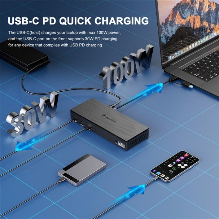 WAVLINK UG69PD8 Pro 18-in-1 DP / HD 5K Quadruple Display USB C Universal Docking Station, Plug:US Plug - free shipping - PMc TechLife - Order now!