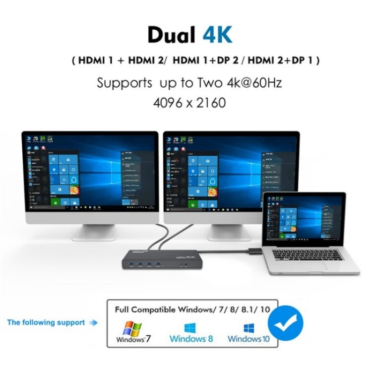 WAVLINK UG69PD6 Dual 4K Laptop Docking Station 5K HD Displaylink 65 / 100W PD Charging, Plug:UK Plug - free shipping - PMc TechLife - Order now!