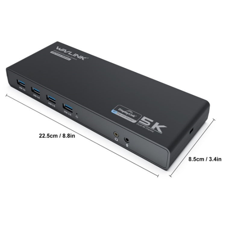 WAVLINK UG69PD6 Dual 4K Laptop Docking Station 5K HD Displaylink 65 / 100W PD Charging, Plug:US Plug - free shipping - PMc TechLife - Order now!
