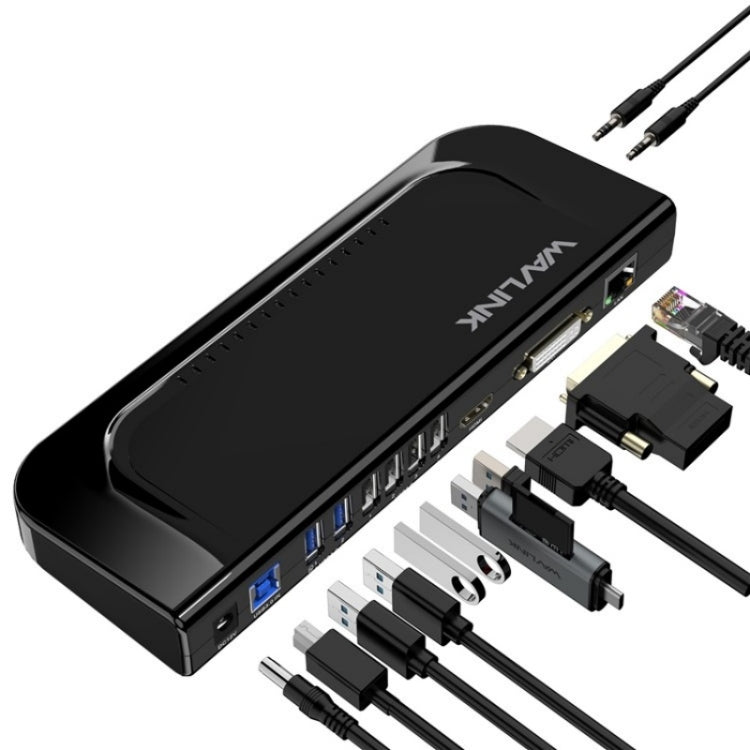 WAVLINK UG49DK4 Universal Laptop Docking Station Dual Monitor Supports DVI / HDMI / VGA(AU Plug) - free shipping - PMC Jewellery - Order now!
