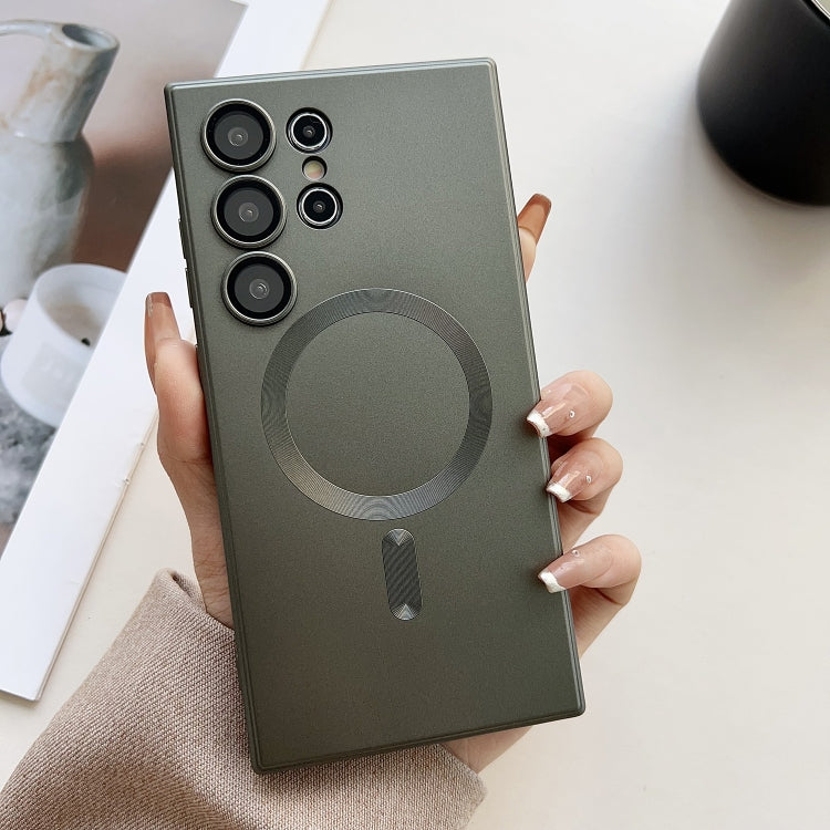 For Samsung Galaxy S25 Ultra 5G Metallic Paint Magsafe Liquid TPU Phone Case(Grey) - free shipping - PMC Jewellery - Order now!