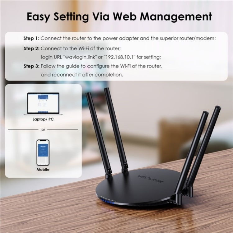 WAVLINK WN530HG3 AC1200 Dual Band AP Router 1000Mbps WAN / LAN Ethernet Port, Plug:UK Plug - free shipping - PMC Jewellery - Order now!