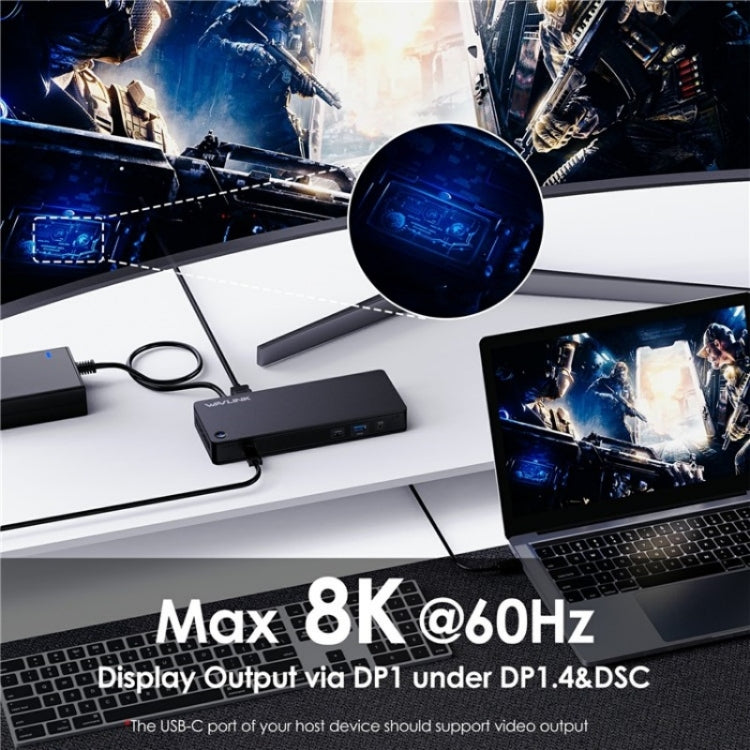 WAVLINK UTD22 Support 96W Laptop Charging USB4 Docking Station Dual Monitor USB-C Hub(EU Plug) - free shipping - PMc TechLife - Order now!