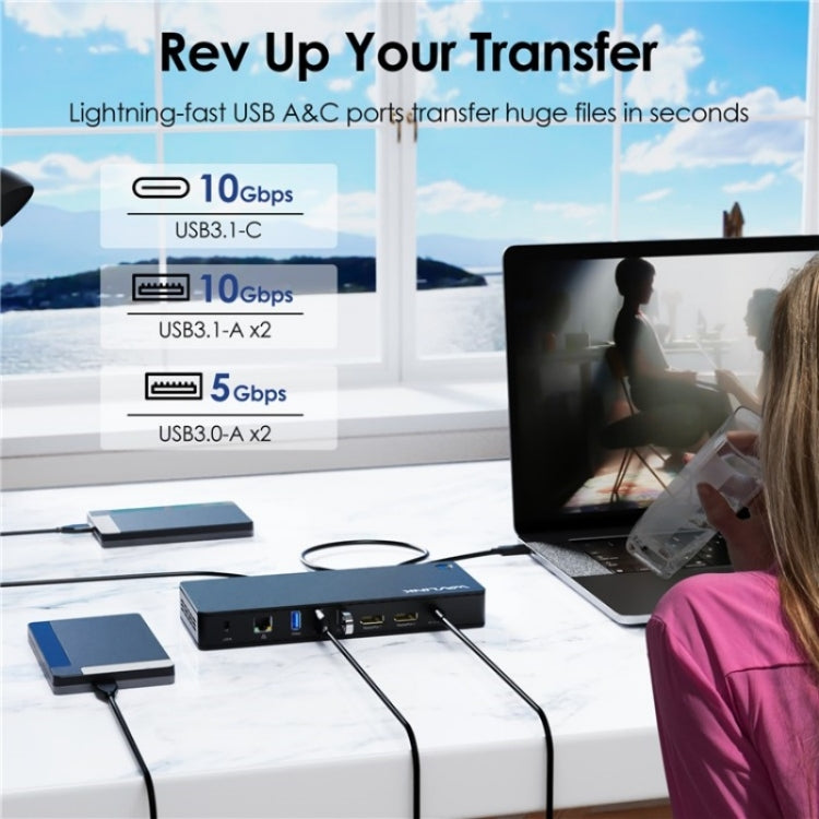 WAVLINK UTD22 Support 96W Laptop Charging USB4 Docking Station Dual Monitor USB-C Hub(UK Plug) - free shipping - PMc TechLife - Order now!
