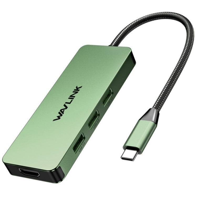 WAVLINK UHP3416 7-in-1 PD100W Charging SD / TF Card Reader 4K HD Type-C Docking Station(Blackish Green) - free shipping - PMC Jewellery - Order now!