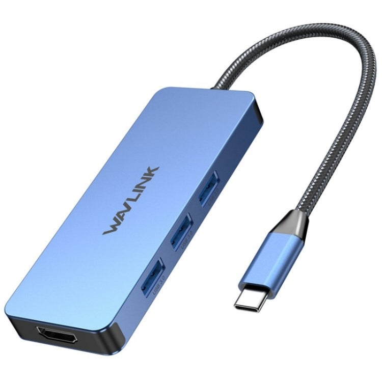 WAVLINK UHP3416 7-in-1 PD100W Charging SD / TF Card Reader 4K HD Type-C Docking Station(Blue) - free shipping - PMC Jewellery - Order now!