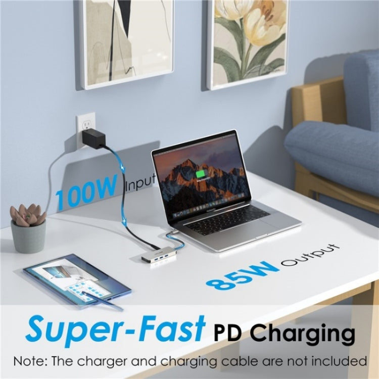 WAVLINK UHP3416 7-in-1 PD100W Charging SD / TF Card Reader 4K HD Type-C Docking Station(Blue) - free shipping - PMC Jewellery - Order now!