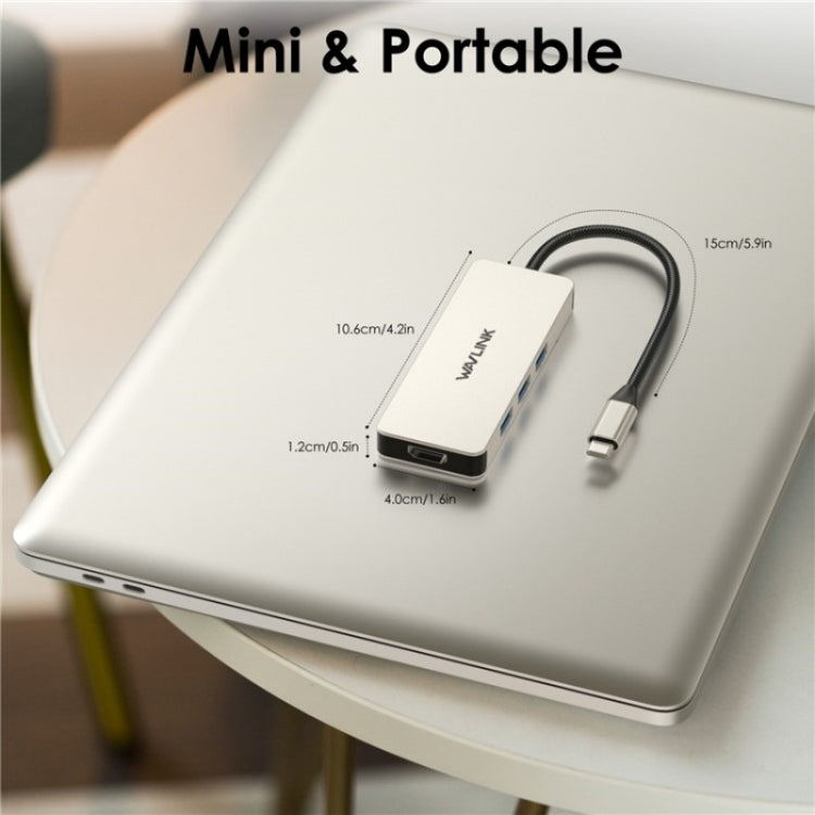 WAVLINK UHP3416 7-in-1 PD100W Charging SD / TF Card Reader 4K HD Type-C Docking Station(Grey) - free shipping - PMC Jewellery - Order now!