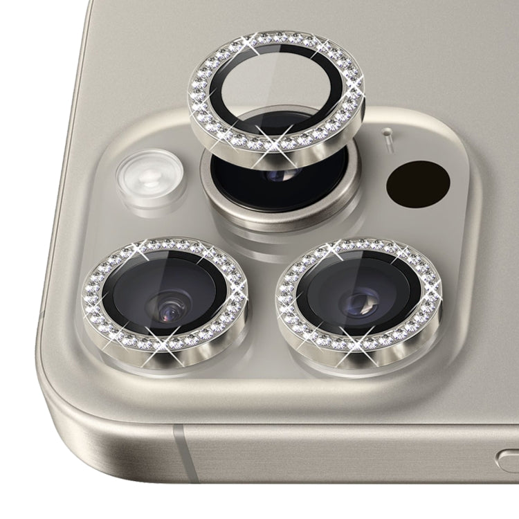 For iPhone 16 Pro / 16 Pro Max NORTHJO Rhinestone Camera Lens Protector Tempered Glass Metal Ring Film(Natural) - free shipping - PMC Jewellery - Order now!