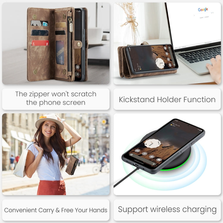 For Google Pixel 9 Pro XL CaseMe 008 Detachable Multifunctional Leather Phone Case(Brown) - free shipping - PMC Jewellery - Order now!
