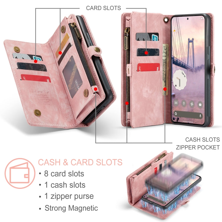 For Google Pixel 9 Pro XL CaseMe 008 Detachable Multifunctional Leather Phone Case(Pink) - free shipping - PMC Jewellery - Order now!