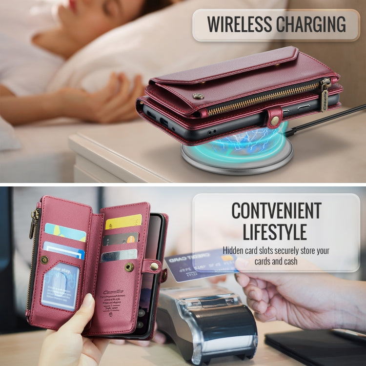 For Google Pixel 9 / 9 Pro CaseMe C36 Card Slots Zipper Wallet RFID Anti-theft Leather Phone Case(Wine) - free shipping - PMC Jewellery - Order now!