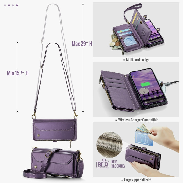 For Google  Pixel 10 / 10 Pro / 9 CaseMe C36 Card Slots Zipper Wallet RFID Anti-theft Leather Phone Case(Purple) - free shipping - PMC Jewellery - Order now!
