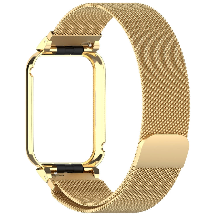 For Xiaomi Mi Band 8 Pro Metal Frame + Milan Magnetic Stainless Steel Integrated Watch Band(Gold) - free shipping - PMC TechLife - Order now!